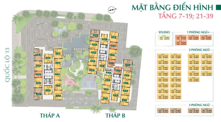Mặt bằng căn hộ The Emerald Boulevard