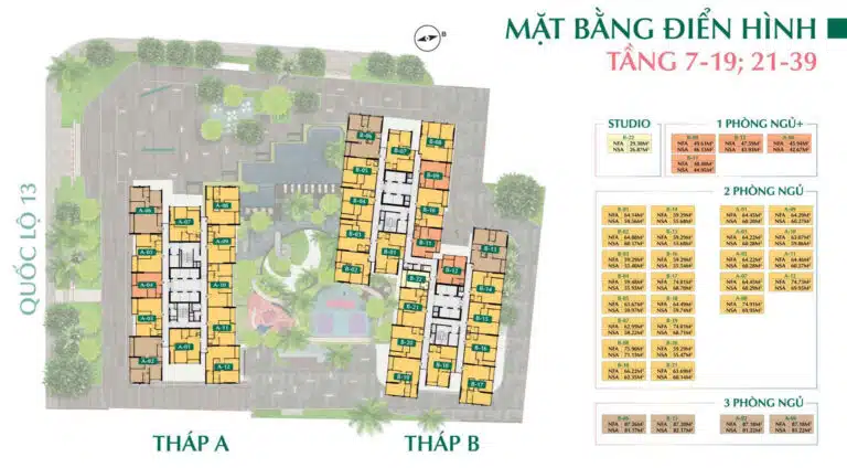 Mặt bằng căn hộ The Emerald Boulevard
