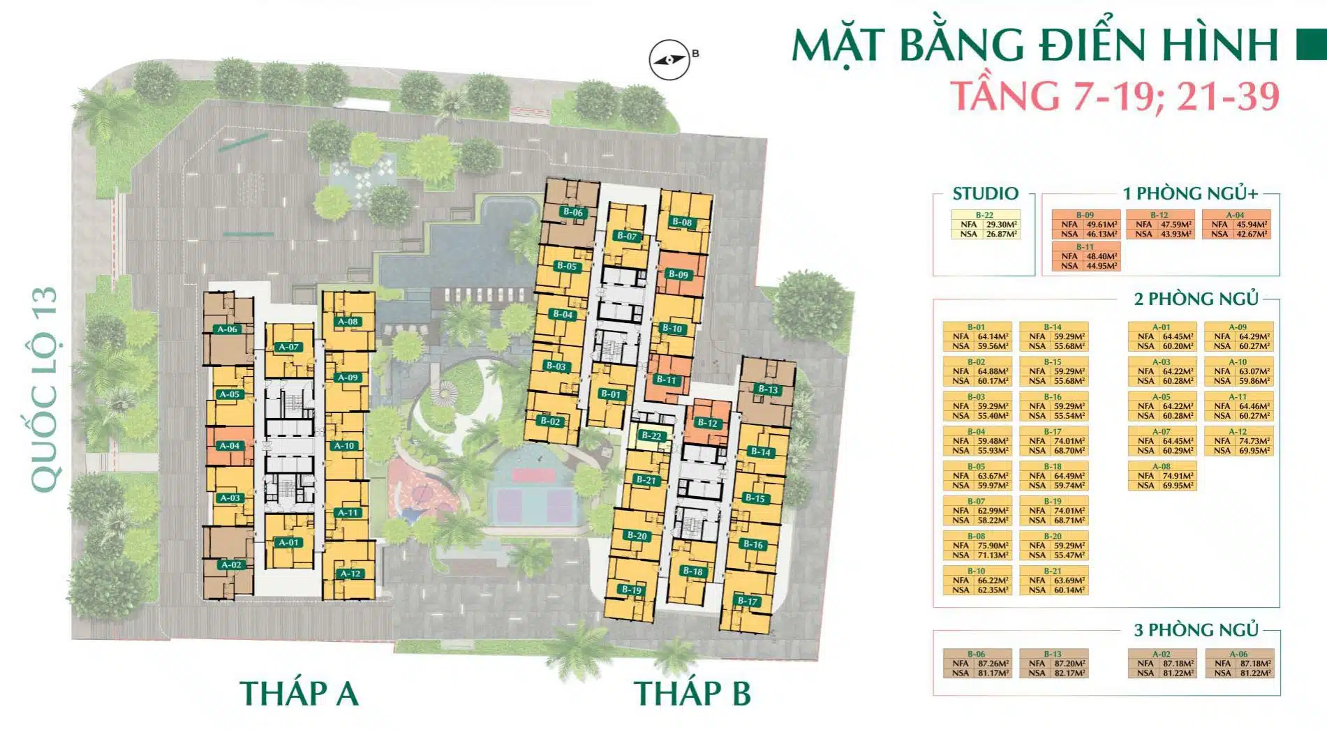 Mặt bằng căn hộ The Emerald Boulevard