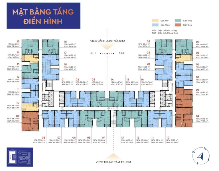 Mặt Bằng Căn Hộ Monrei Saigon Chi Tiết Từng Loại Căn