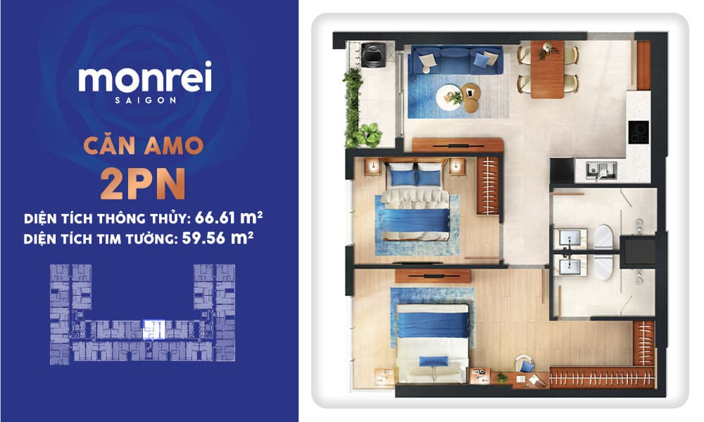 Mặt Bằng Căn Hộ Monrei Saigon Chi Tiết Từng Loại Căn