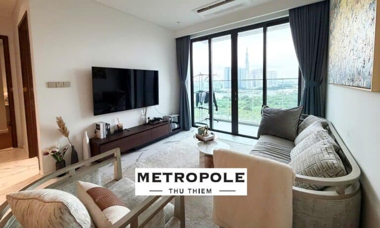 The Metropole khu Crest cho thuê căn 2 phòng ngủ nhà đẹp lầu cao view L81