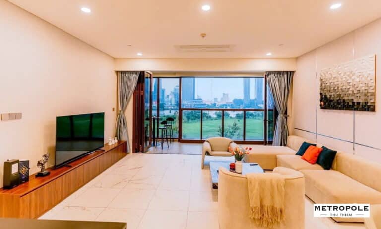 The Metropole Galleria bán căn hộ 4 phòng ngủ nhà đẹp view sông thoáng