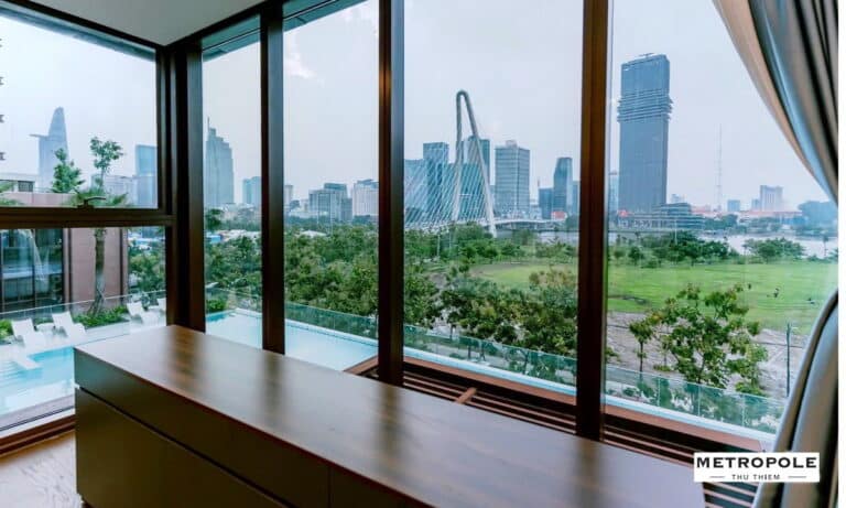The Metropole Galleria bán căn hộ 4 phòng ngủ nhà đẹp view sông thoáng