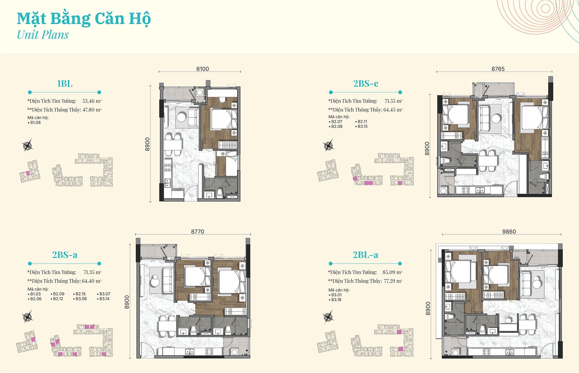 Mặt bằng căn hộ Gladia Heights : Thiết Kế Thông Minh Cho Tổ Ấm Hiện Đại