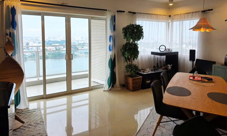 River Garden cho thuê căn hộ 3 phòng ngủ nội thất đầy đủ lầu cao view sông