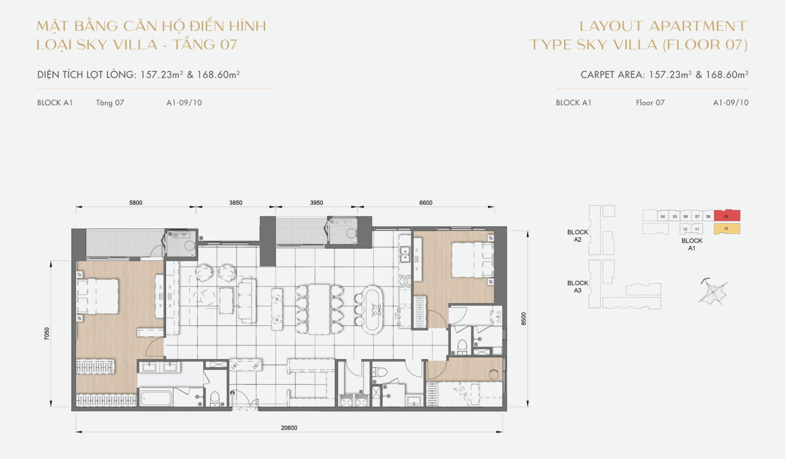 Mặt bằng căn hộ The Grand Manhattan: Thiết kế layout, diện tích