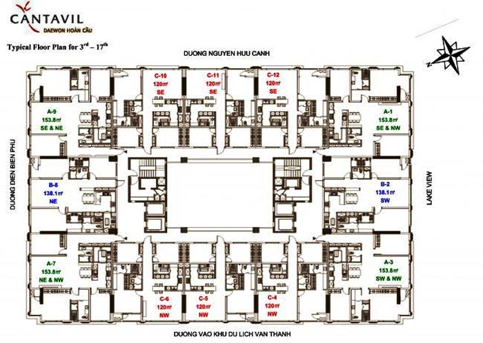 Mặt bằng căn hộ Cantavil Hoàn Cầu: Layout, diện tích