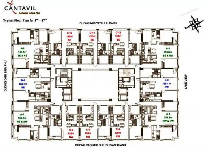 Mặt bằng căn hộ Cantavil Hoàn Cầu: Layout, diện tích