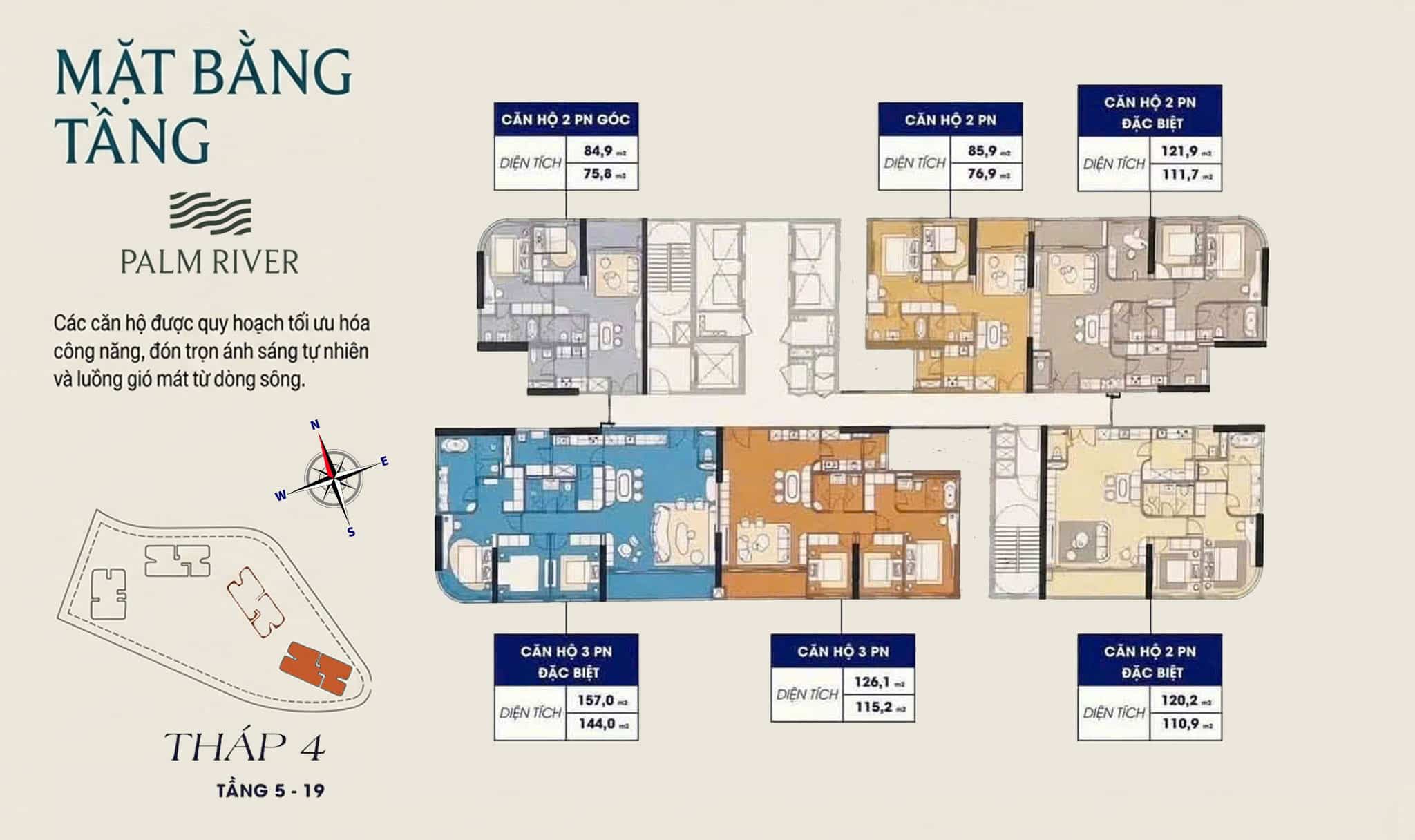 Mặt bằng căn hộ Palm River: Phân tích layout & kinh nghiệm chọn căn
