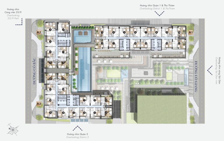 Mặt bằng căn hộ The Grand Manhattan: Thiết kế layout, diện tích