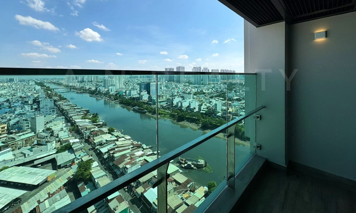 De La Sol cho thuê căn hộ 3 phòng ngủ nội thất cơ bản lầu cao view sông