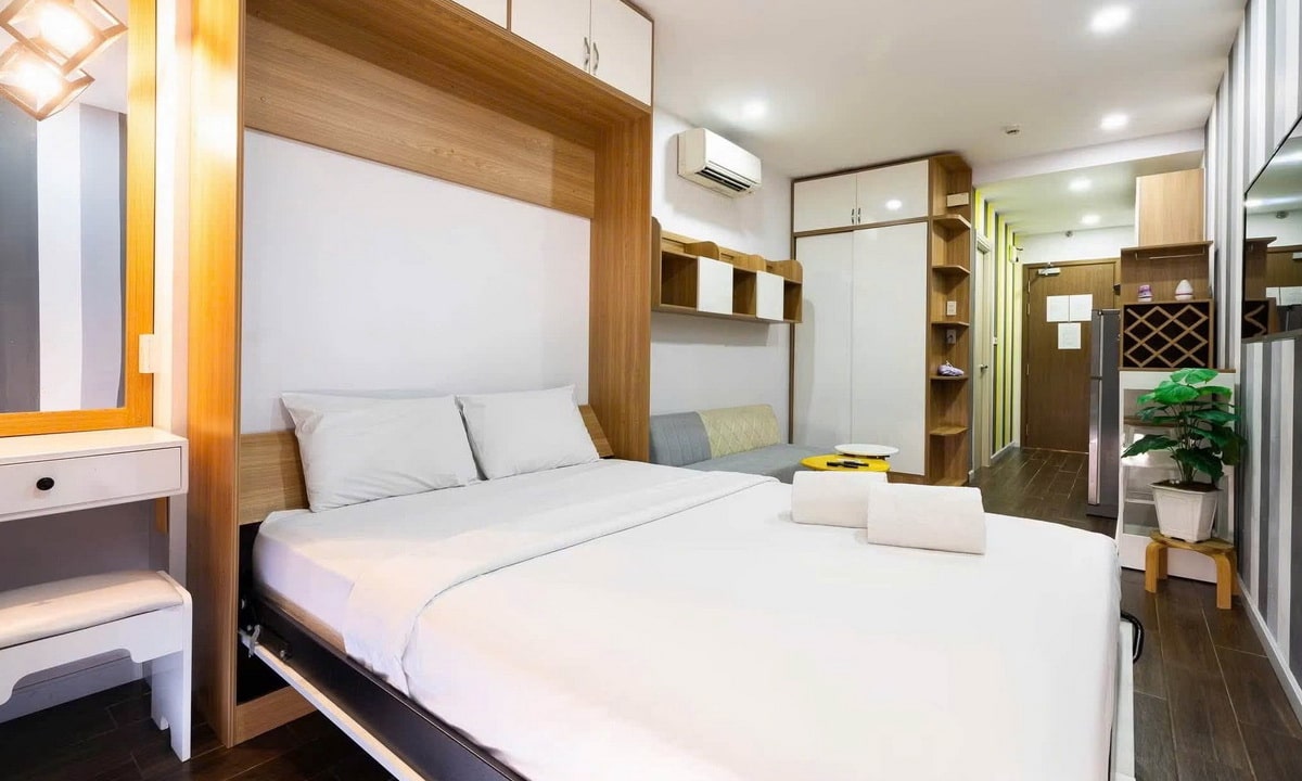 Millennium cho thuê căn studio 1 phòng ngủ 30m2 đủ nội thất thoáng mát