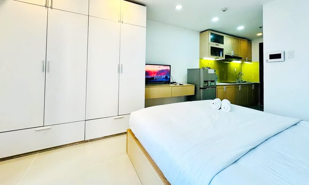 River Gate cho thuê căn studio 1 phòng ngủ 31m2 đủ nội thất view mát