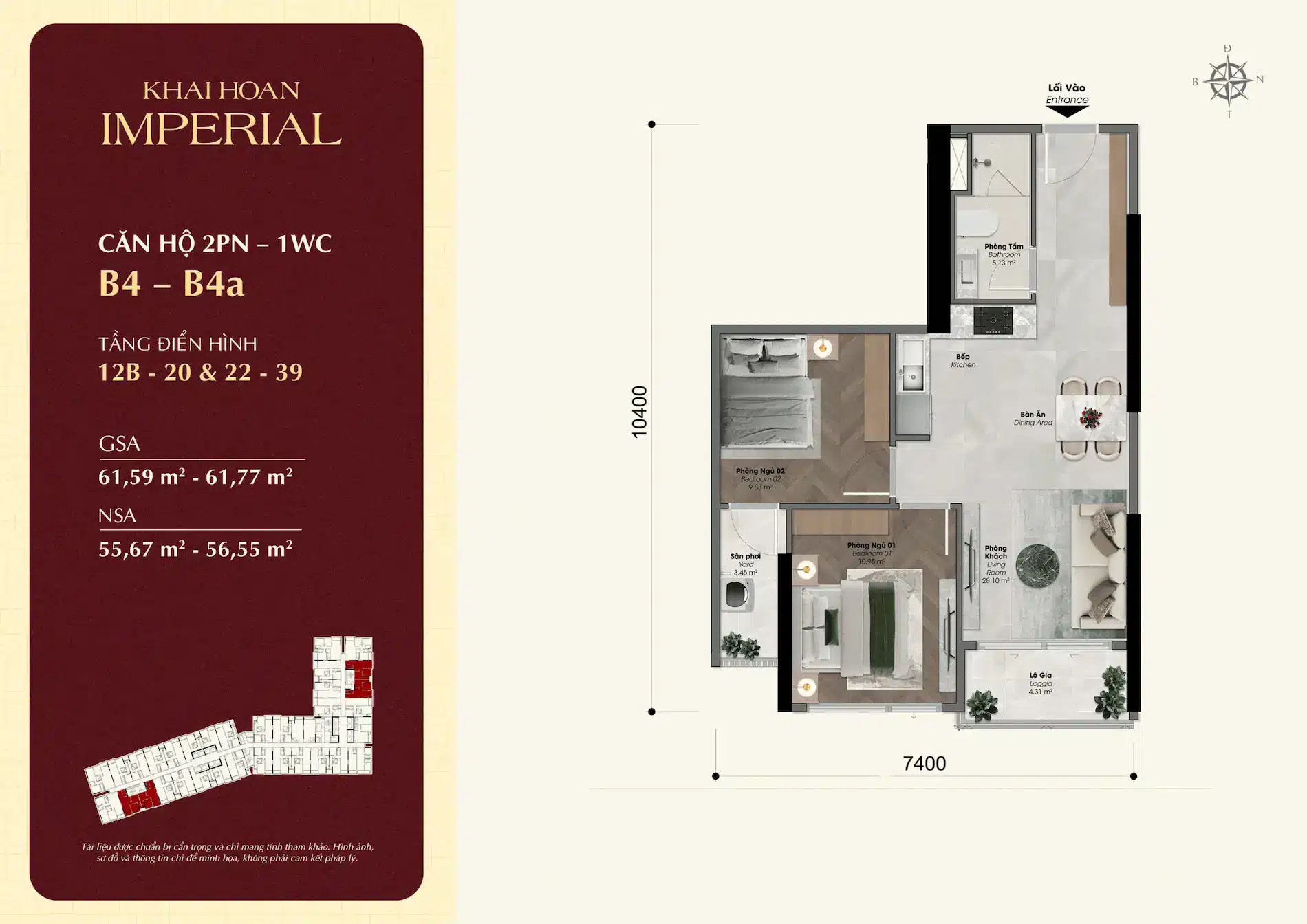 Mặt bằng căn hộ Khải Hoàn Imperial: Thiết kế và layout
