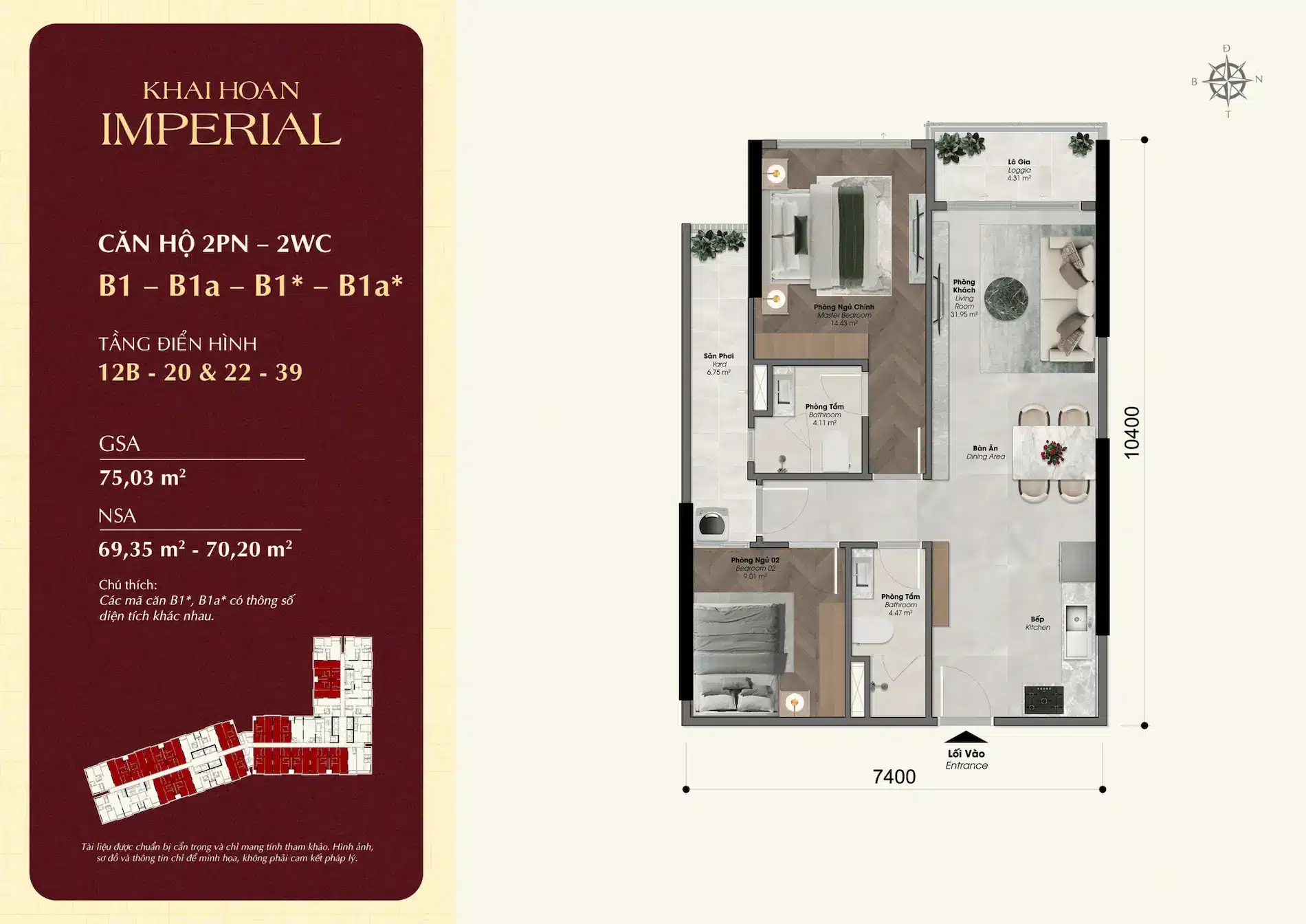 Mặt bằng căn hộ Khải Hoàn Imperial: Thiết kế và layout