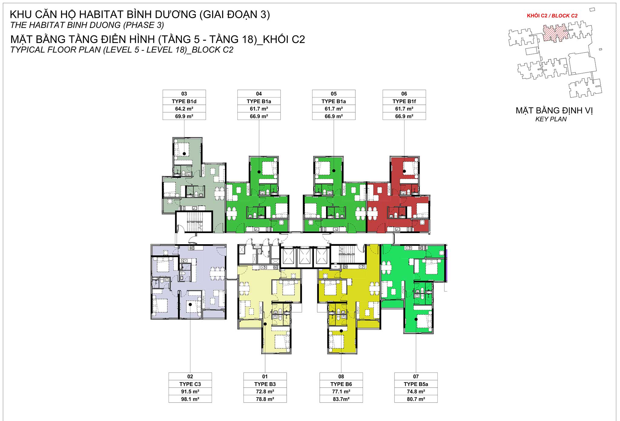 Mặt bằng căn hộ The Habitat Bình Dương: Layout và diện tích