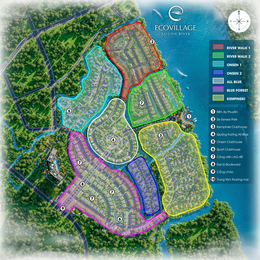 Mặt bằng Eco Village Saigon River: Thiết kế & phân khu