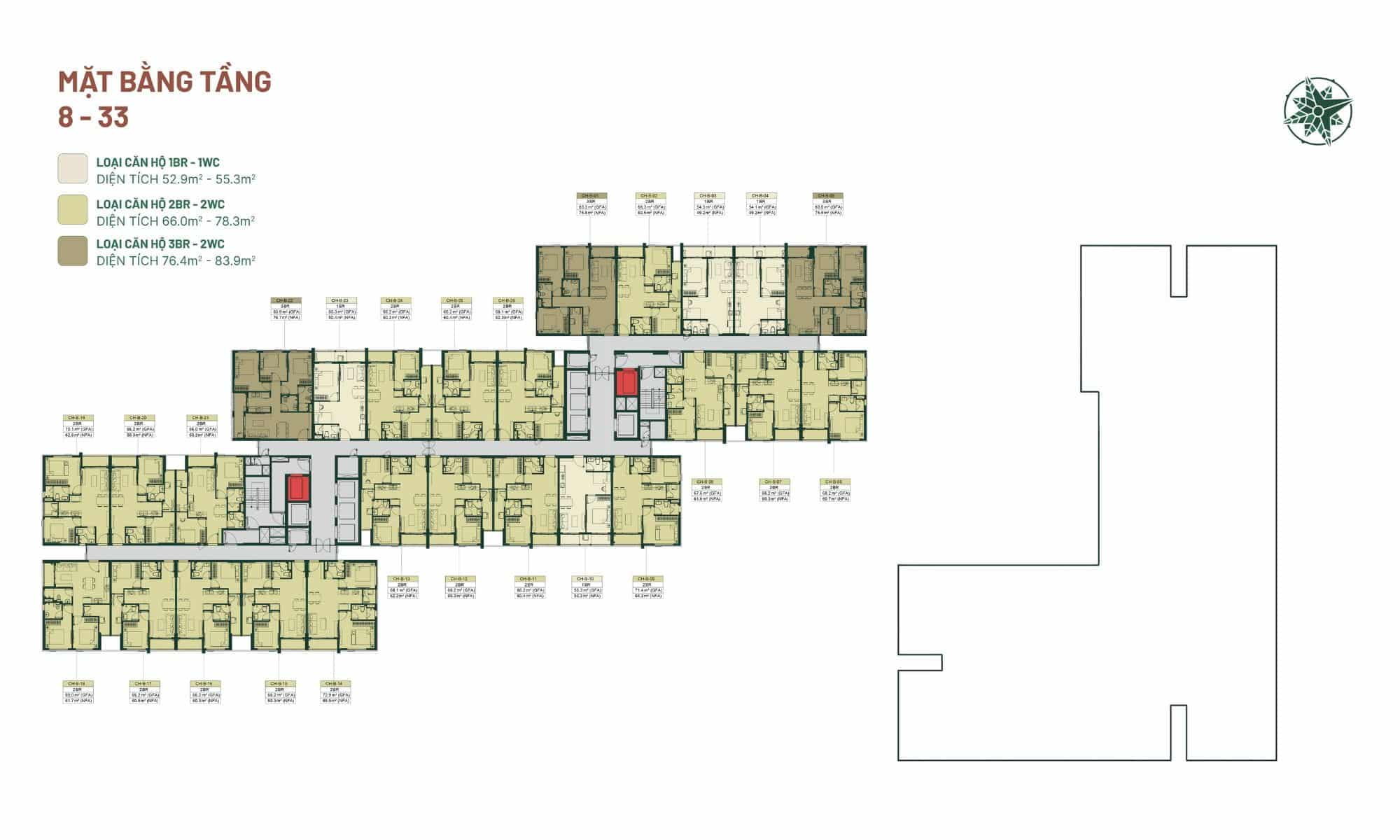 Mặt bằng căn hộ Happy One Mori: Layout, diện tích chi tiết