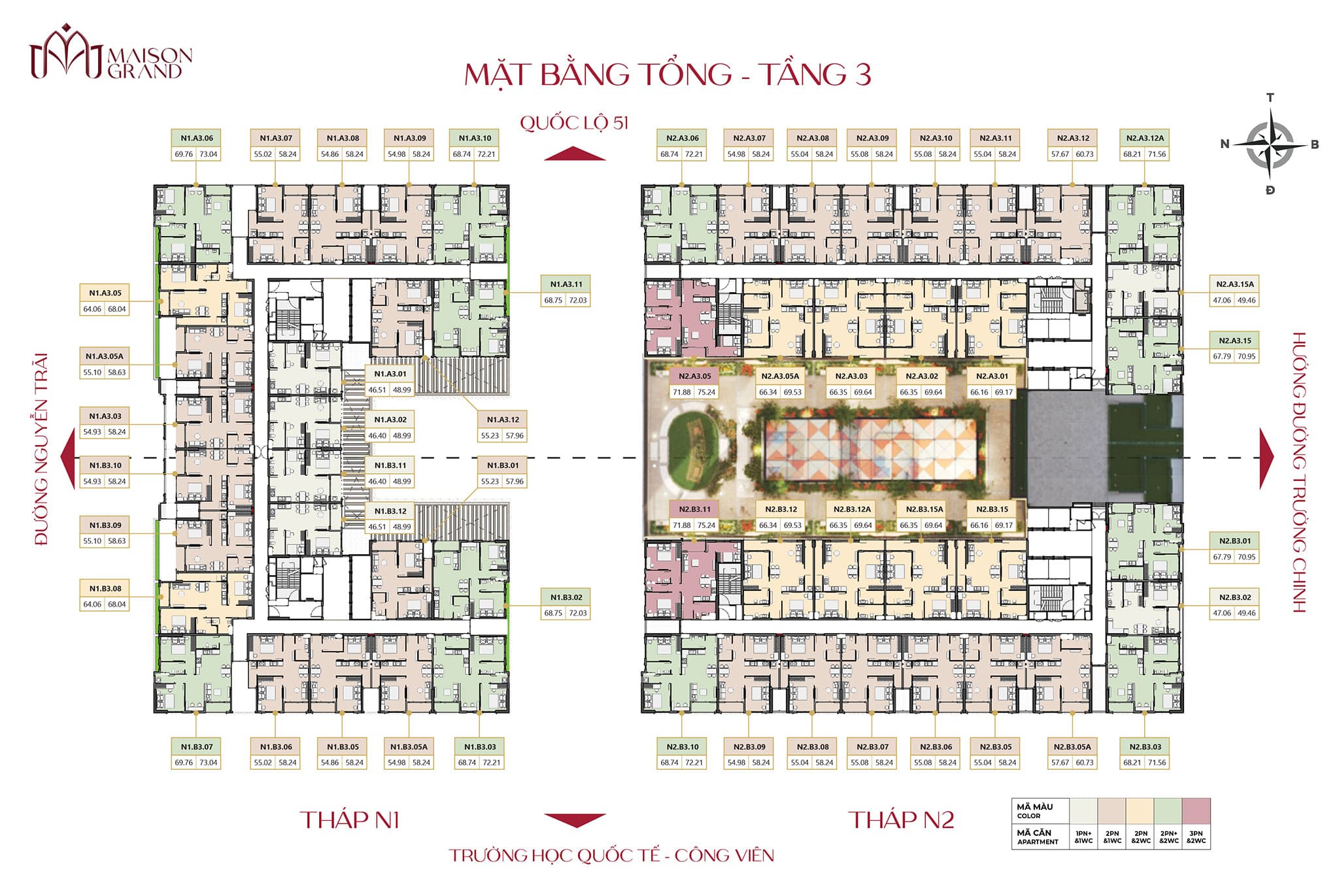 Mặt bằng căn hộ Maison Grand: Thiết kế layout và diện tích
