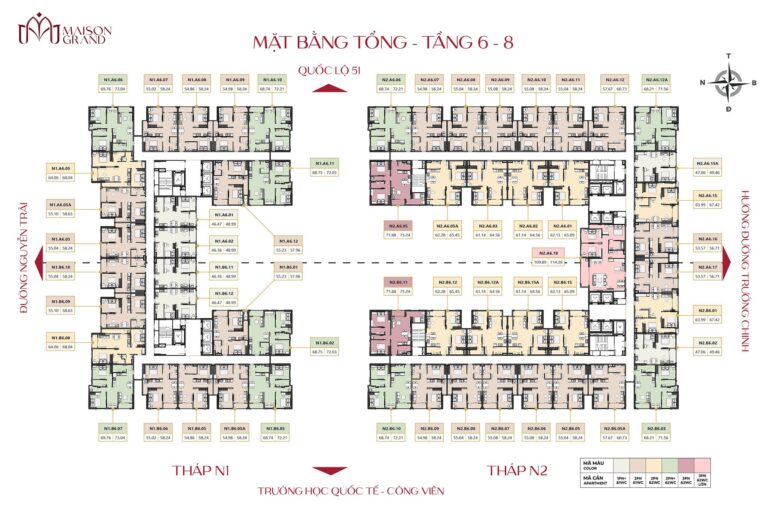 Mặt bằng căn hộ Maison Grand: Thiết kế layout và diện tích