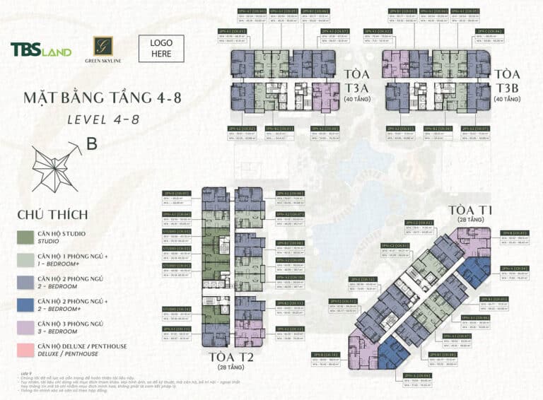 Mặt bằng căn hộ Green Skyline – Layout và diện tích