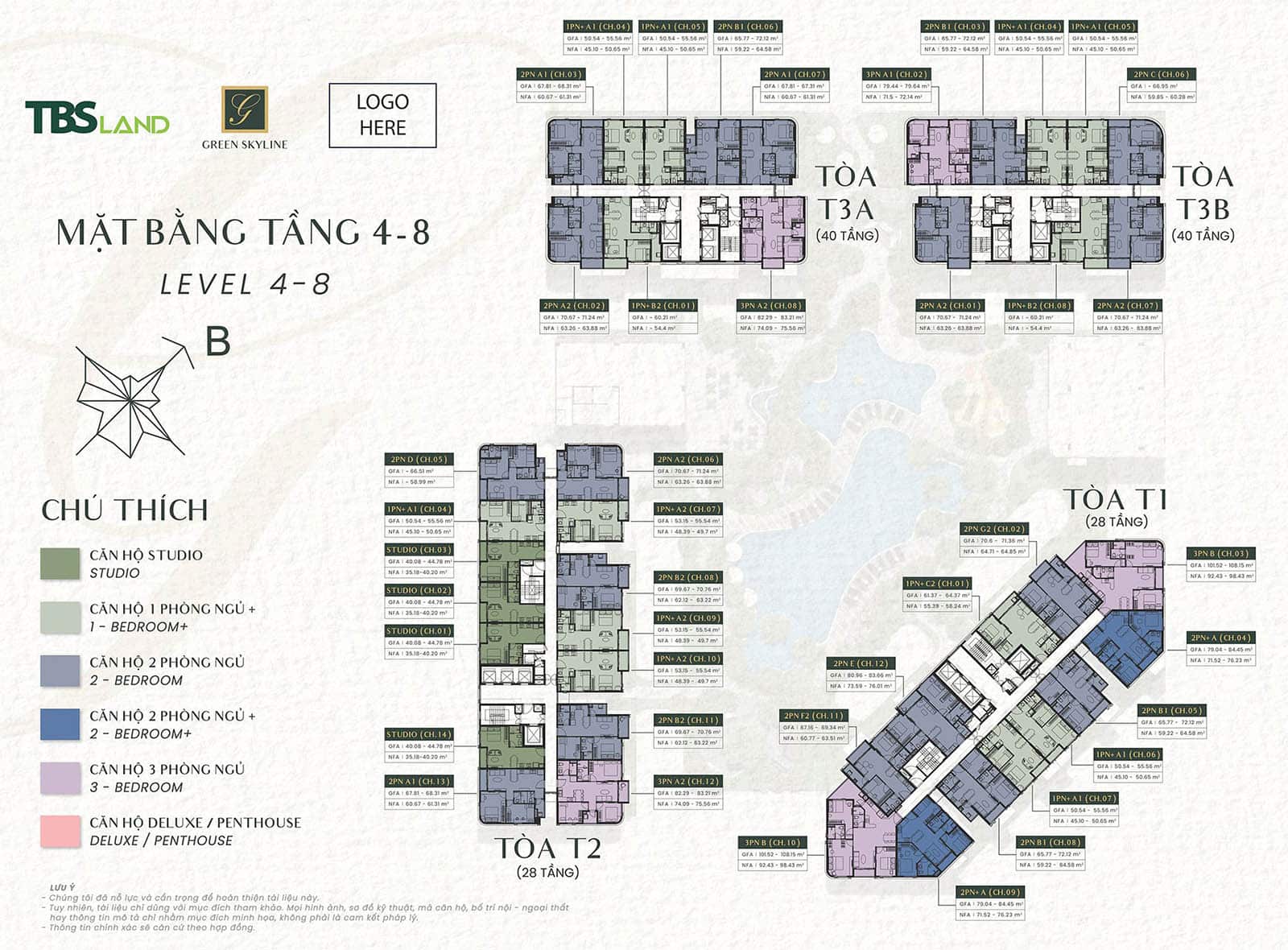 Mặt bằng căn hộ Green Skyline – Layout và diện tích