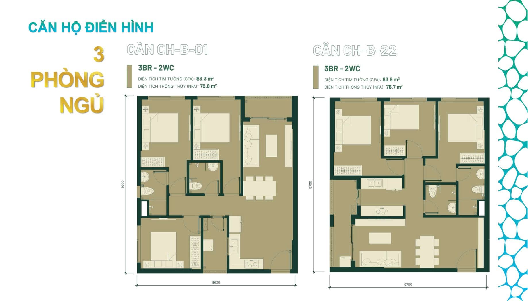Mặt bằng căn hộ Happy One Mori: Layout, diện tích chi tiết
