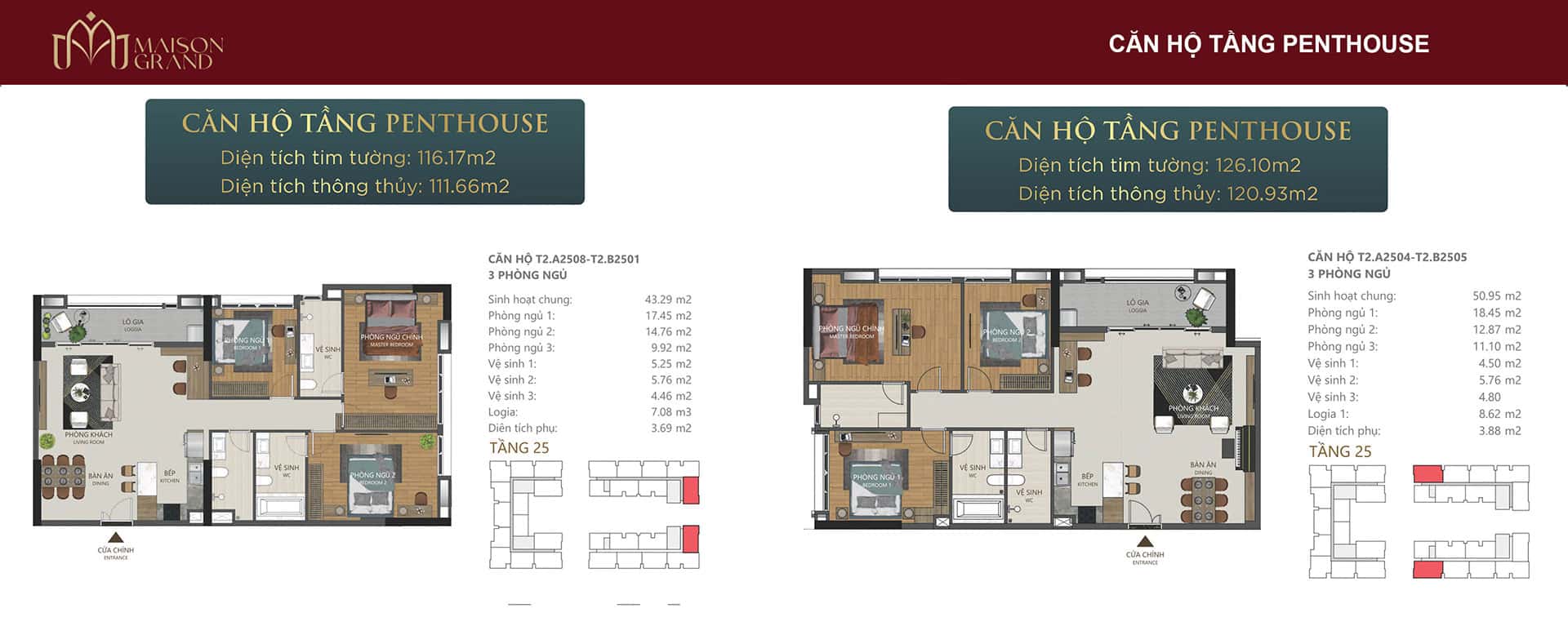 Mặt bằng căn hộ Maison Grand: Thiết kế layout và diện tích