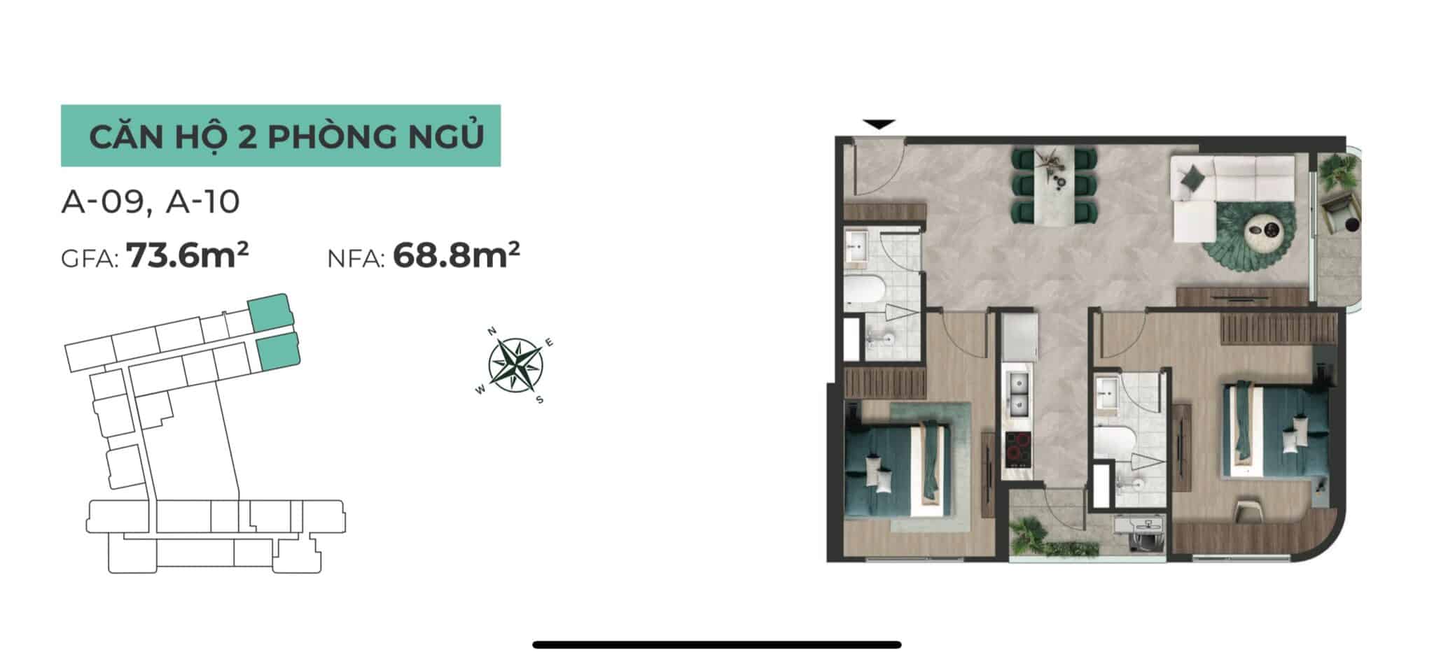 Mặt bằng căn hộ The Emerald 68: Layout, thiết kế chi tiết