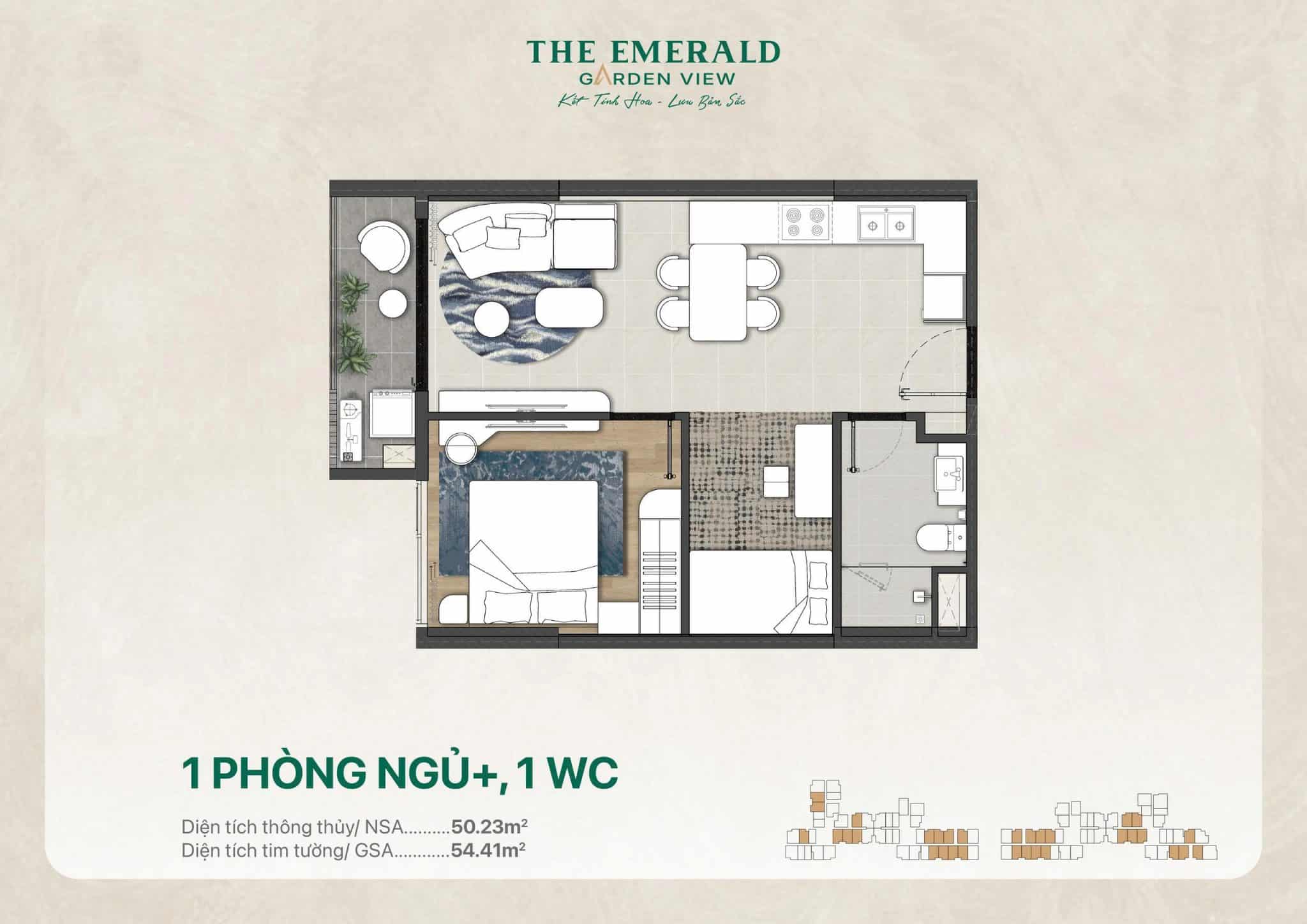 Mặt bằng căn hộ The Emerald Garden View: Layout và diện tích