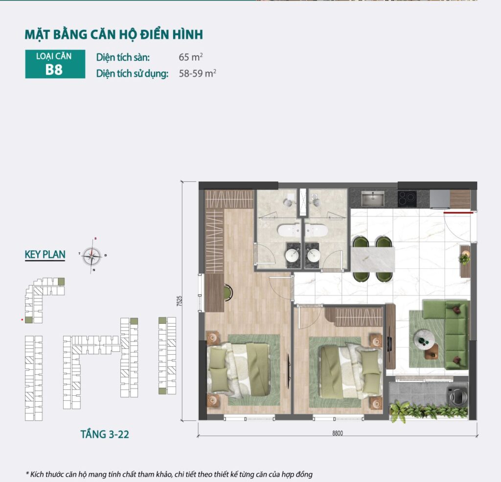 Mặt bằng căn hộ Bcons Central Park