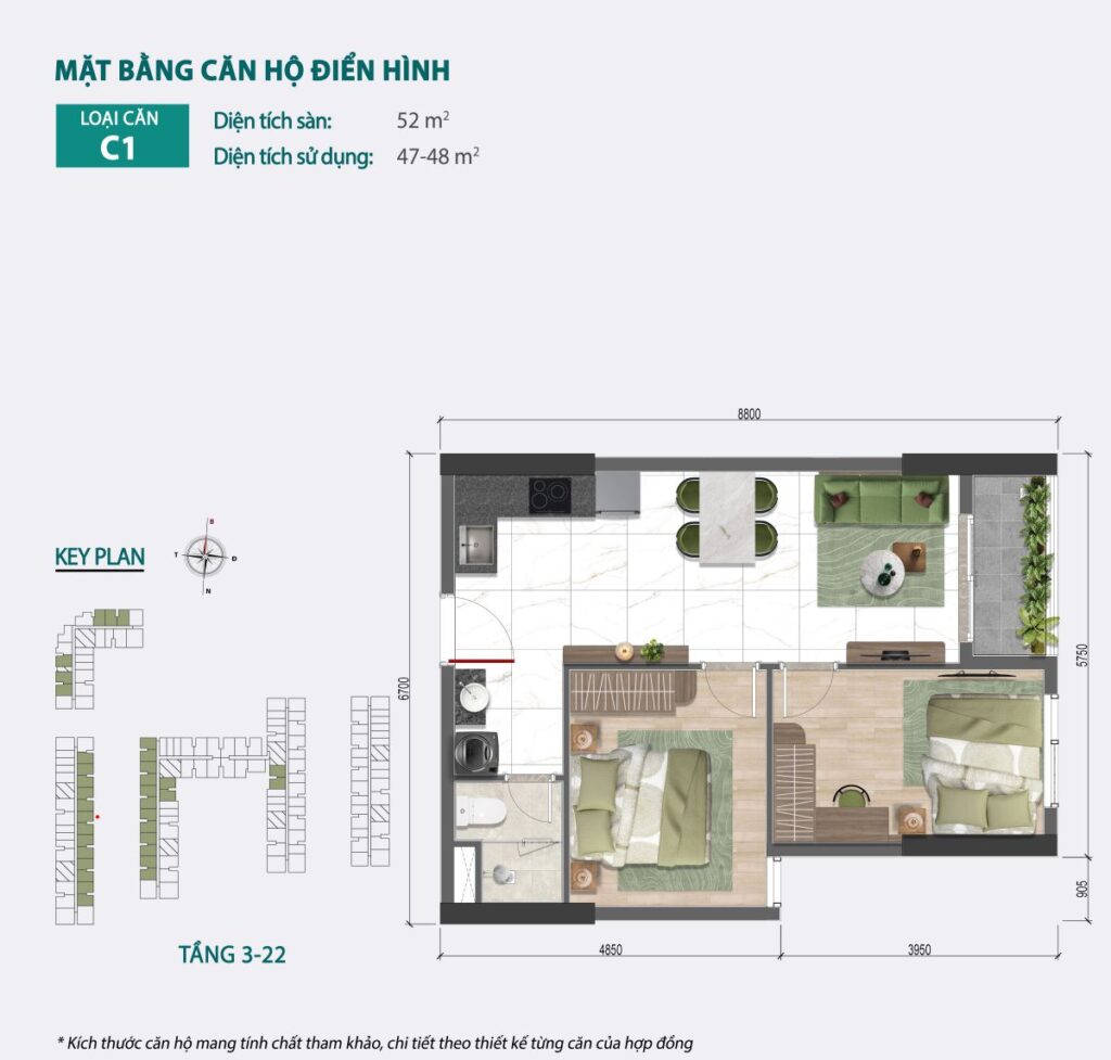 Mặt bằng căn hộ Bcons Central Park