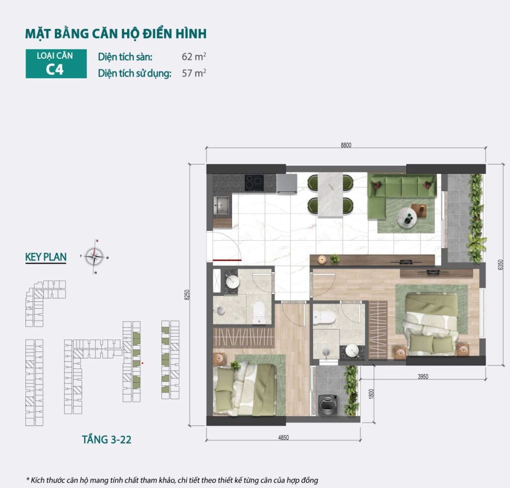 Mặt bằng căn hộ Bcons Central Park