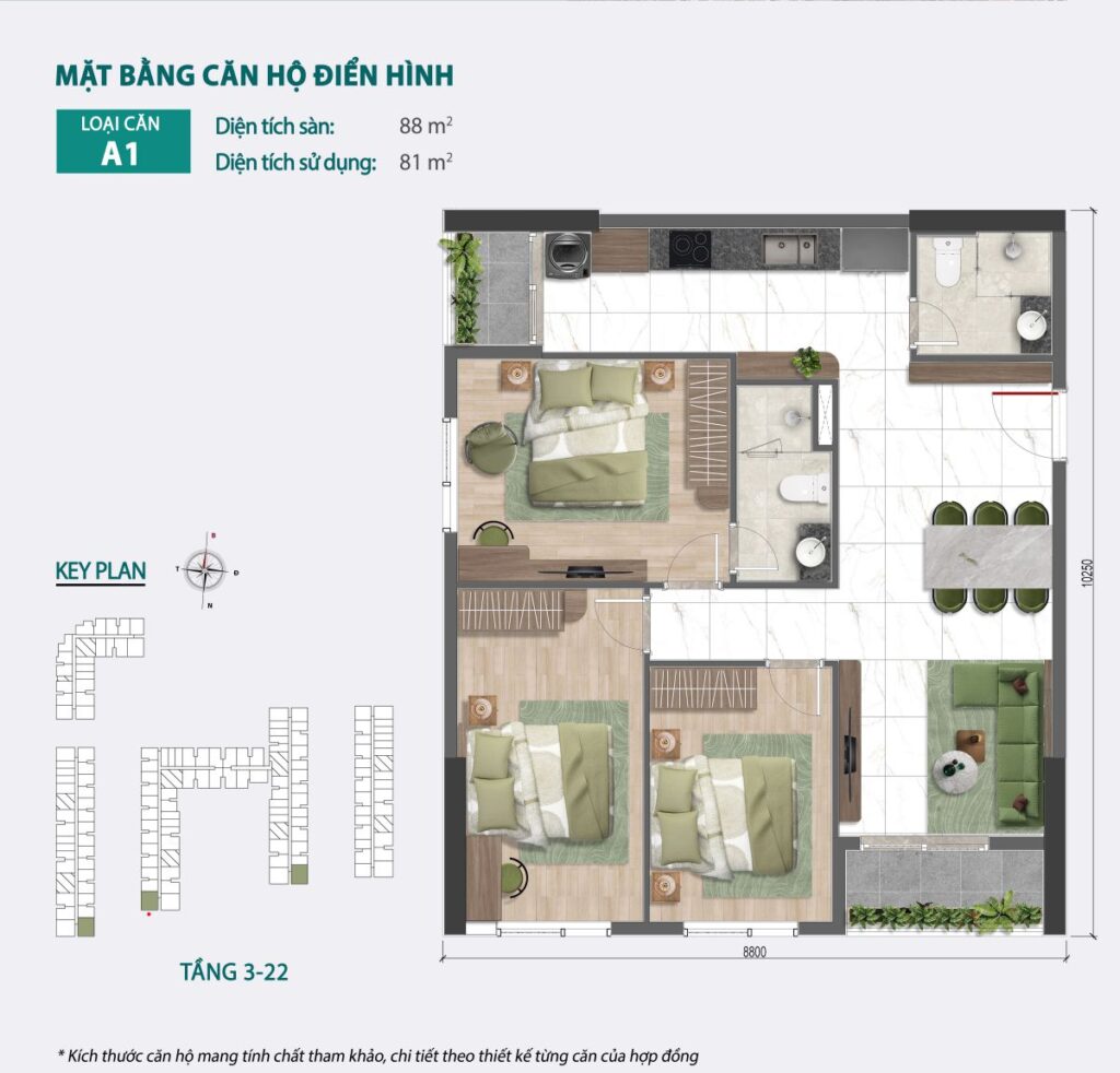 Mặt bằng căn hộ Bcons Central Park