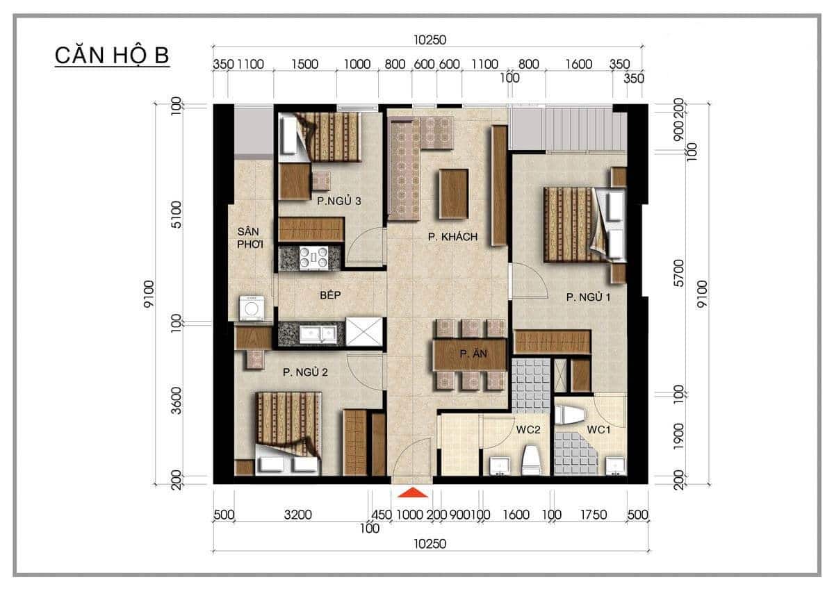 Mặt bằng căn hộ Centana Thủ Thiêm: Thiết kế và diện tích