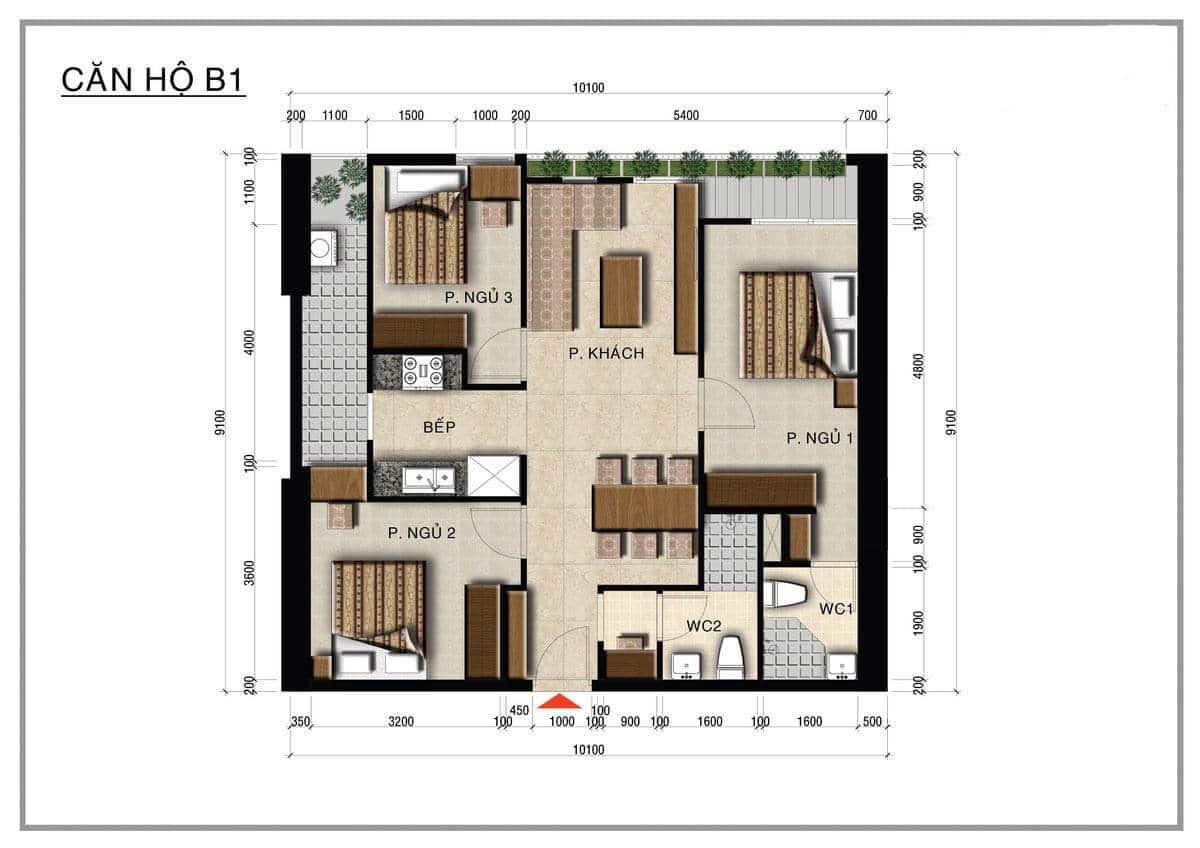Mặt bằng căn hộ Centana Thủ Thiêm: Thiết kế và diện tích
