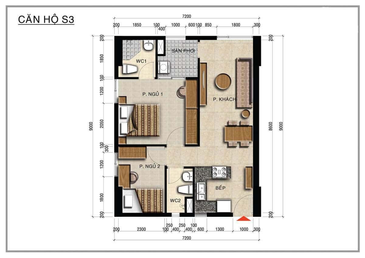 Mặt bằng căn hộ Centana Thủ Thiêm: Thiết kế và diện tích