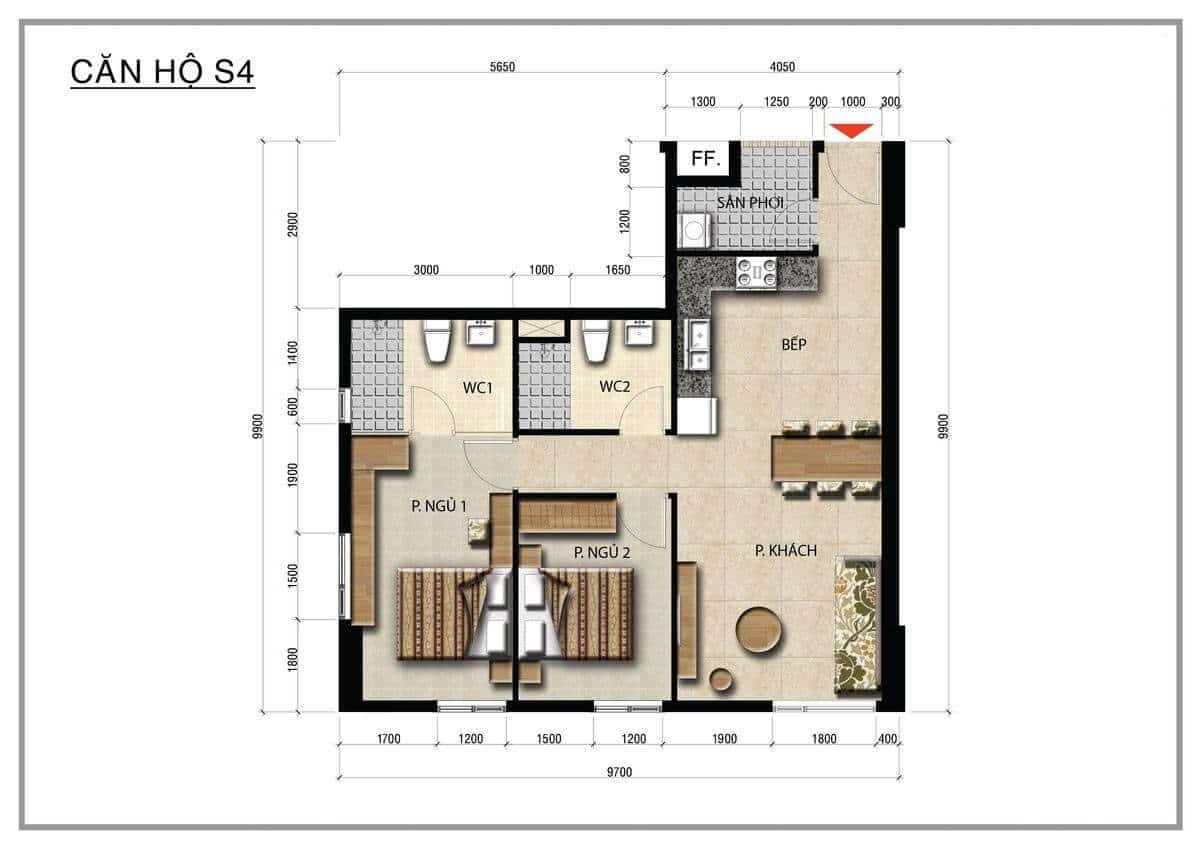 Mặt bằng căn hộ Centana Thủ Thiêm: Thiết kế và diện tích