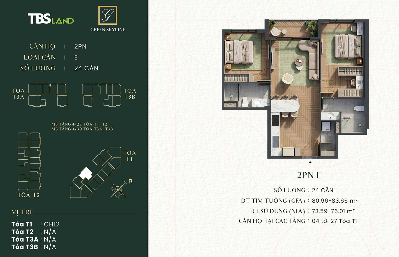 Mặt bằng căn hộ Green Skyline – Layout và diện tích