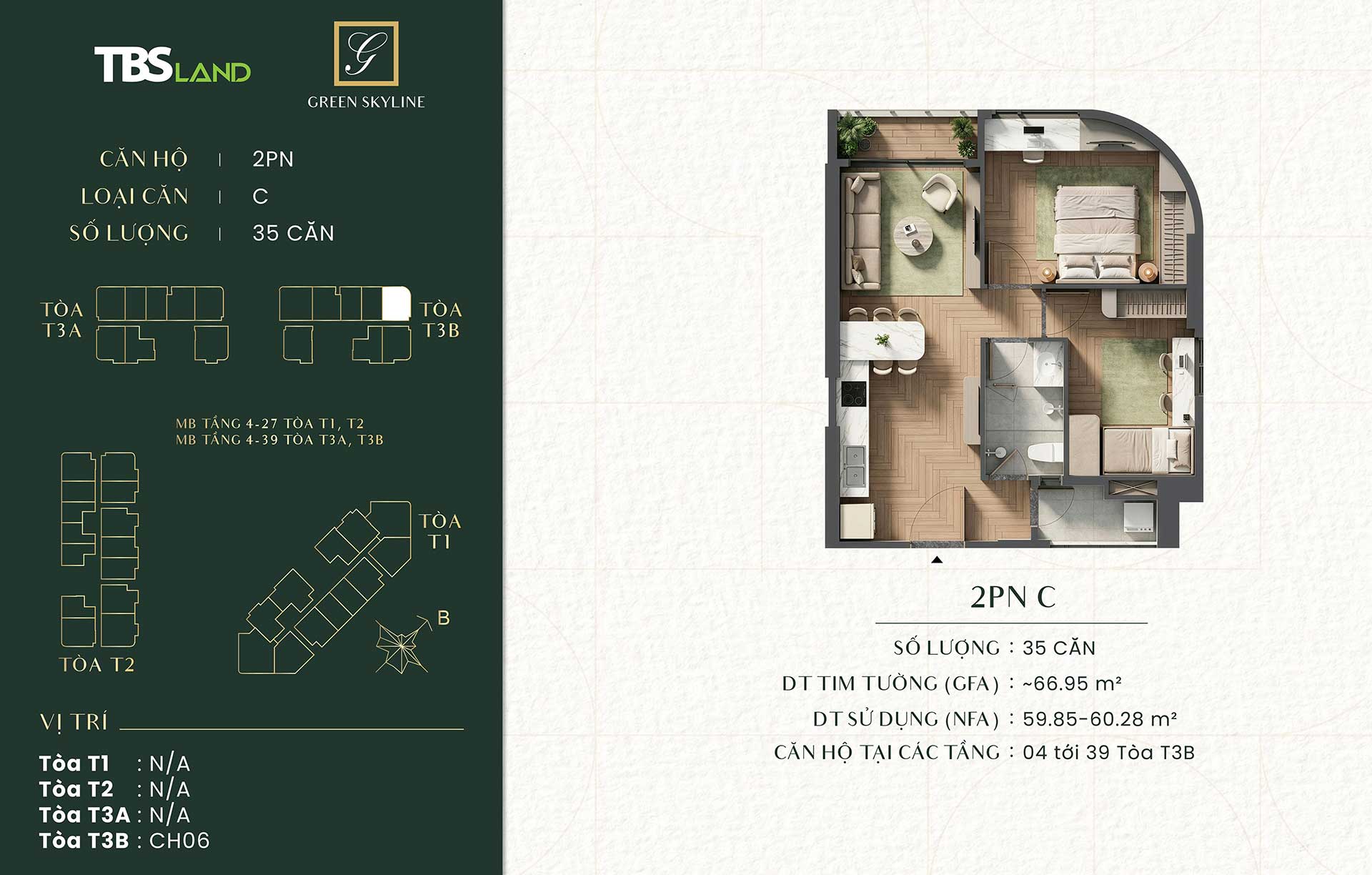 Mặt bằng căn hộ Green Skyline – Layout và diện tích