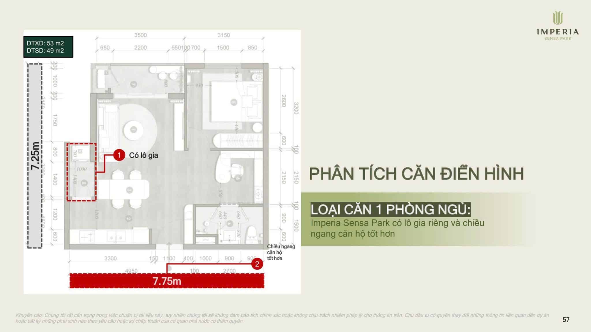 Mặt bằng căn hộ Imperia Sensa Park: Diện tích và thiết kế