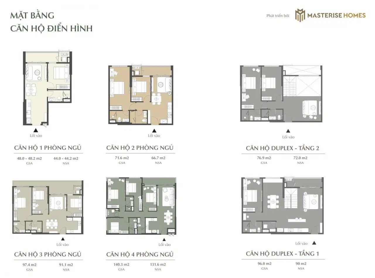 Mặt bằng căn hộ Lumiere Midtown: Layout và diện tích từng căn