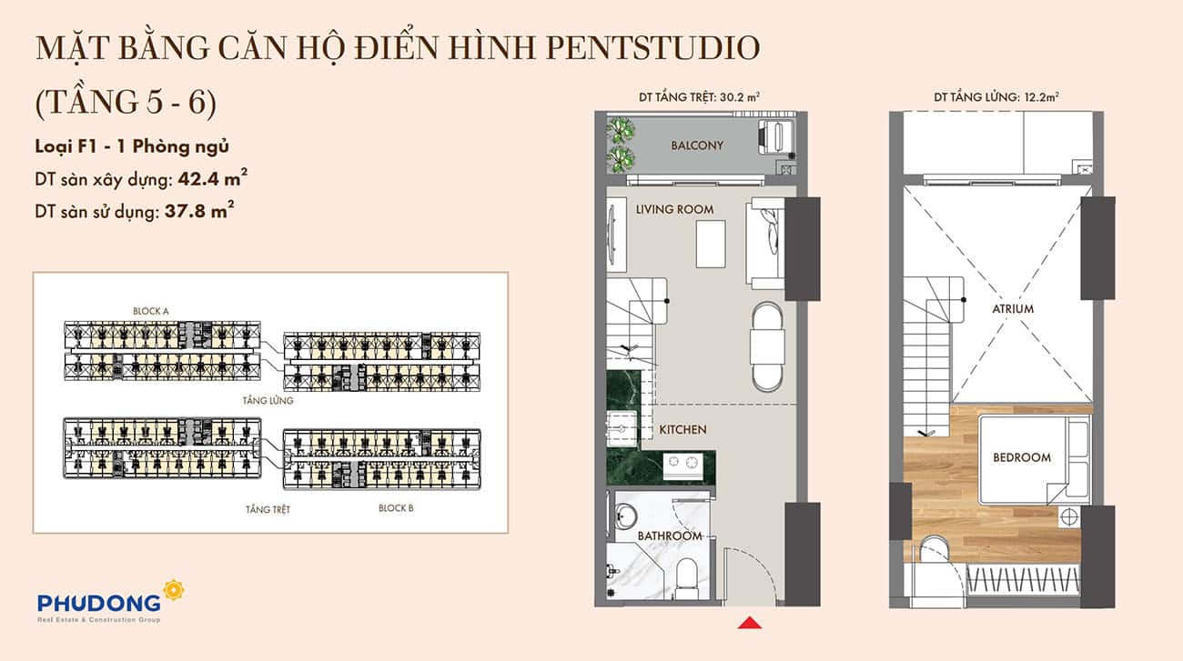 Mặt bằng căn hộ Phú Đông SkyOne: Layout, diện tích chi tiết