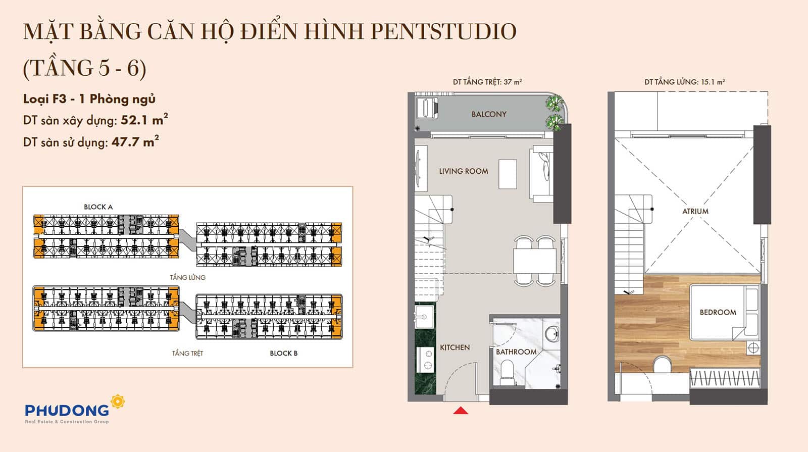 Mặt bằng căn hộ Phú Đông SkyOne: Layout, diện tích chi tiết