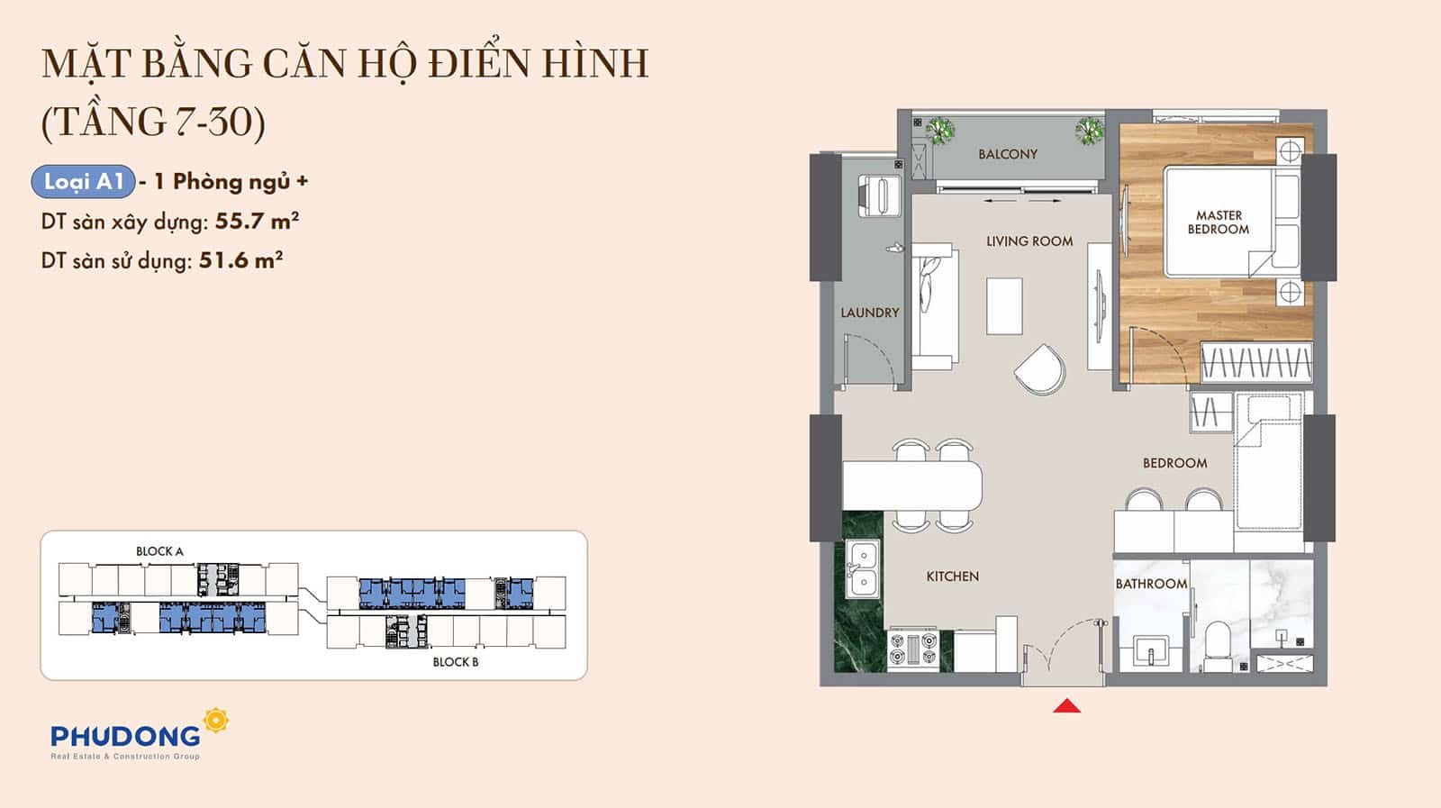 Mặt bằng căn hộ Phú Đông SkyOne: Layout, diện tích chi tiết