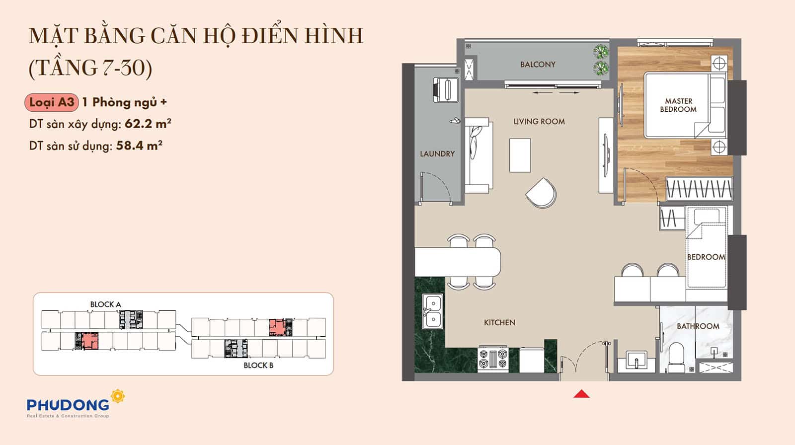 Mặt bằng căn hộ Phú Đông SkyOne: Layout, diện tích chi tiết