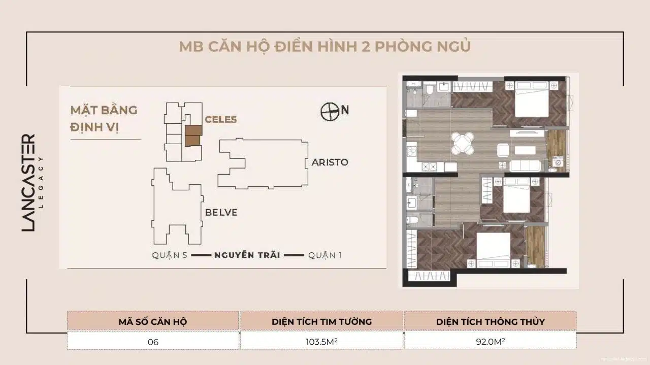 Mặt bằng căn hộ Lancaster Legacy: Thiết kế tháp C