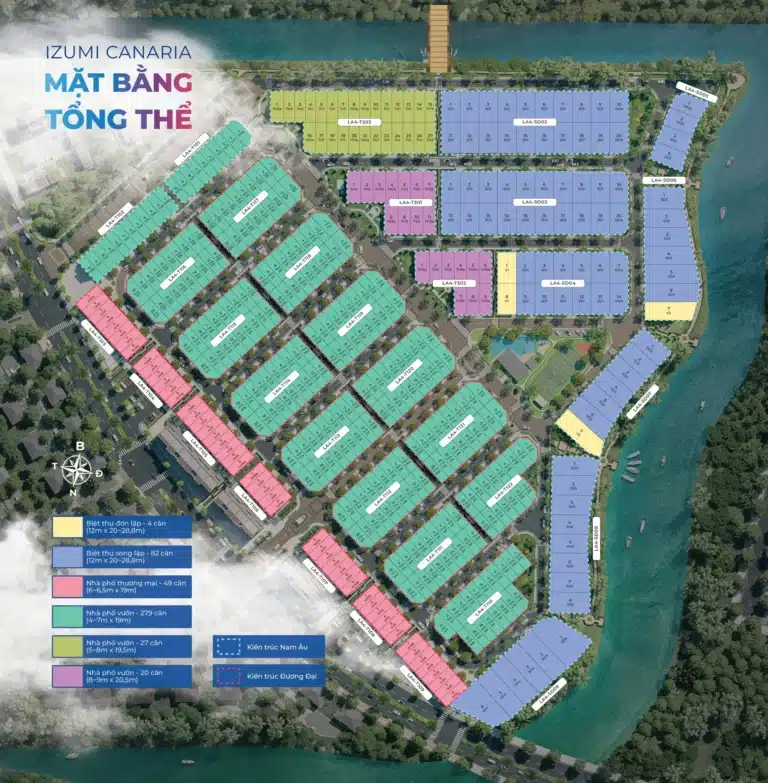 Mặt bằng dự án Izumi Canaria: Quy hoạch 461 sản phẩm