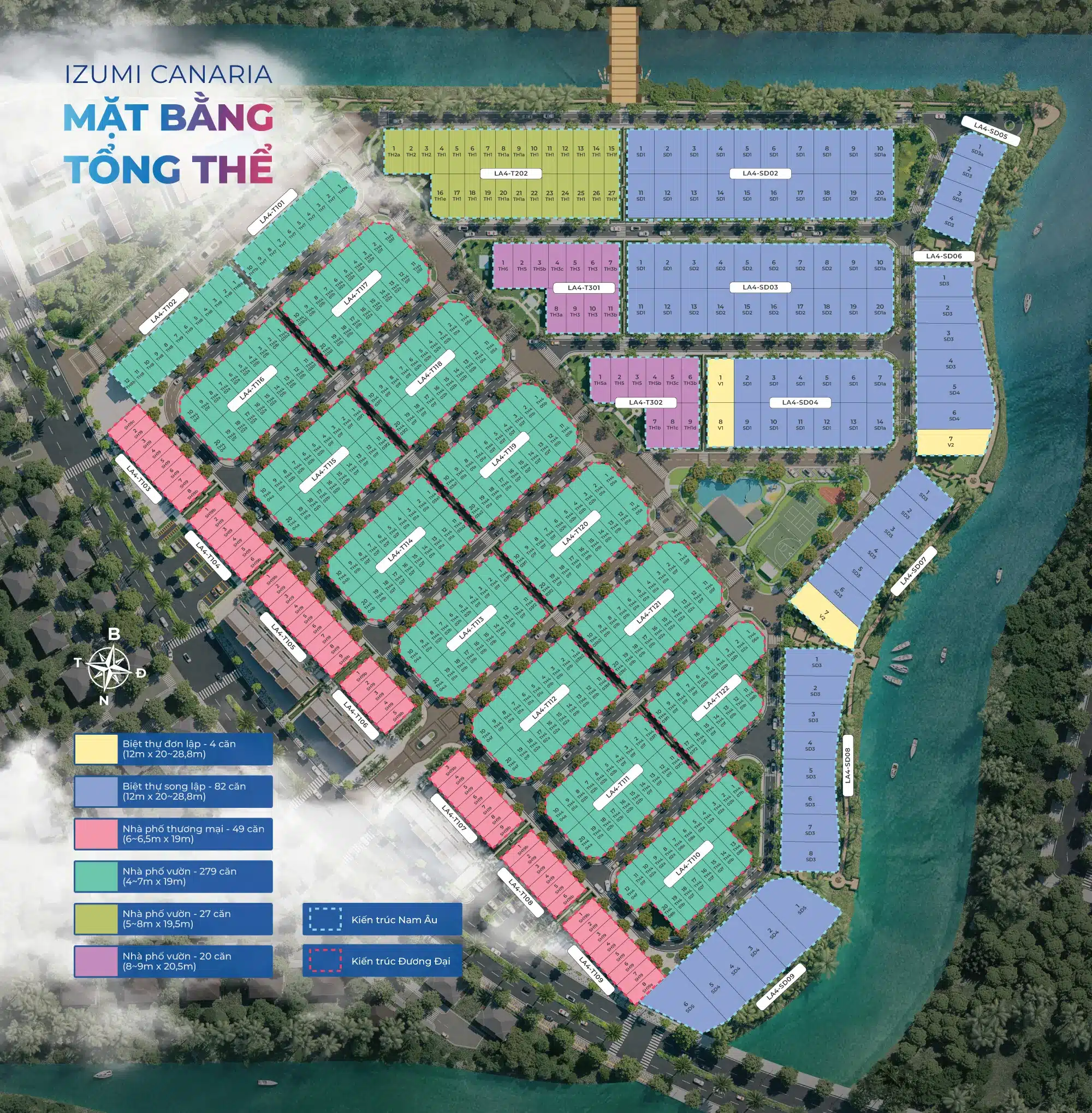 Mặt bằng dự án Izumi Canaria: Quy hoạch 461 sản phẩm